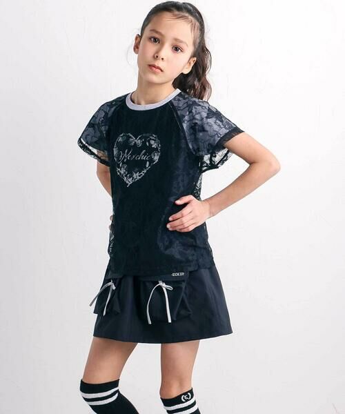 nexchic / ネクシック Tシャツ | チュールレイヤード天竺半袖Tシャツ(110~150cm) | 詳細2