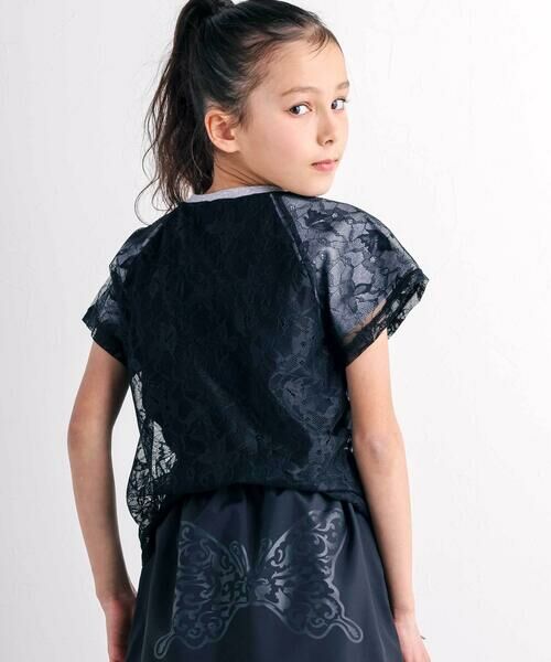 nexchic / ネクシック Tシャツ | チュールレイヤード天竺半袖Tシャツ(110~150cm) | 詳細3