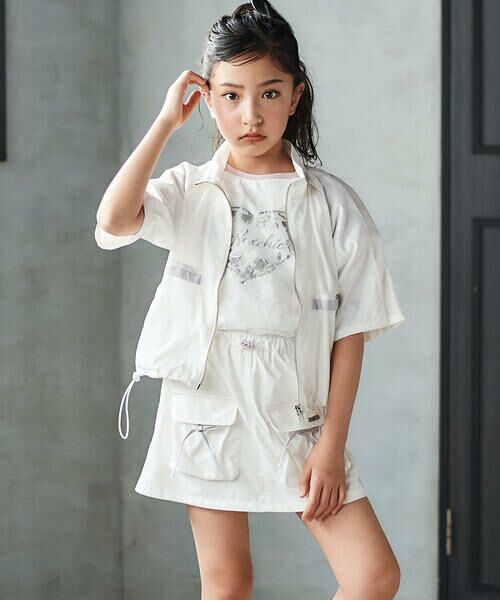 nexchic / ネクシック Tシャツ | チュールレイヤード天竺半袖Tシャツ(110~150cm) | 詳細2