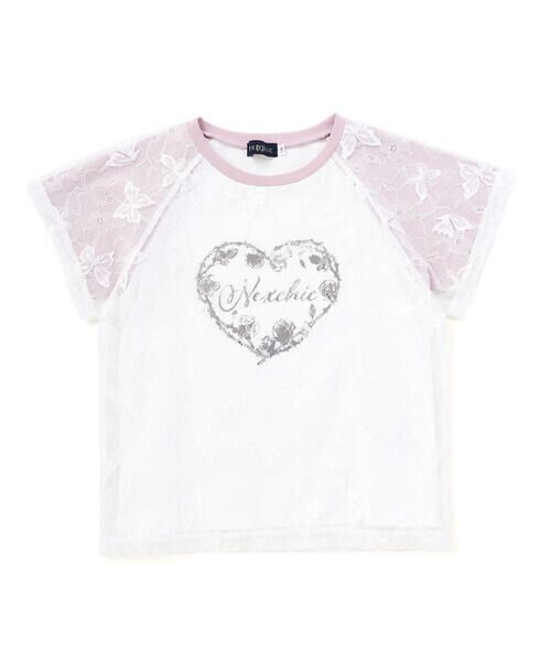 nexchic / ネクシック Tシャツ | チュールレイヤード天竺半袖Tシャツ(110~150cm) | 詳細13