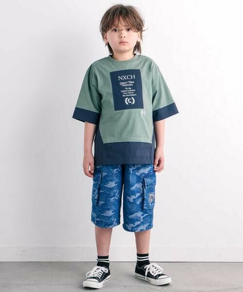 nexchic / ネクシック Tシャツ | タフタ切り替え天竺半袖Tシャツ(110~150cm) | 詳細2