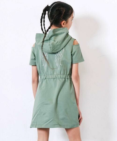 nexchic / ネクシック ミニ丈・ひざ丈ワンピース | フルジップ肩あきフードワンピース(110~150cm) | 詳細3