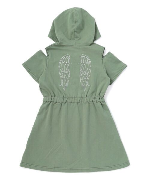 nexchic / ネクシック ミニ丈・ひざ丈ワンピース | フルジップ肩あきフードワンピース(110~150cm) | 詳細7