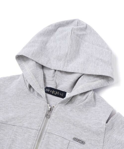 nexchic / ネクシック ミニ丈・ひざ丈ワンピース | フルジップ肩あきフードワンピース(110~150cm) | 詳細11