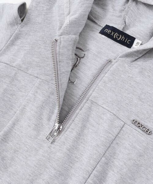 nexchic / ネクシック ミニ丈・ひざ丈ワンピース | フルジップ肩あきフードワンピース(110~150cm) | 詳細12