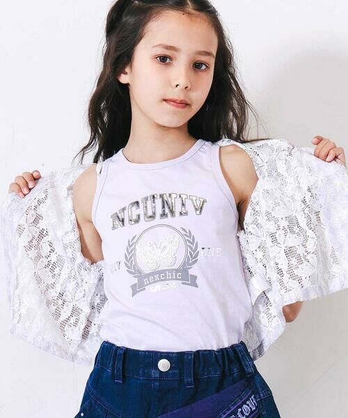 nexchic / ネクシック Tシャツ | 肩あきタイダイレースシャツ＋タンクトップセット(110~150cm) | 詳細8