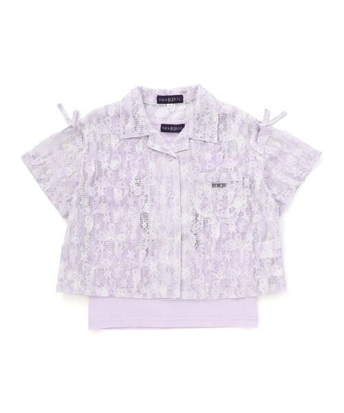 nexchic / ネクシック Tシャツ | 肩あきタイダイレースシャツ＋タンクトップセット(110~150cm) | 詳細9