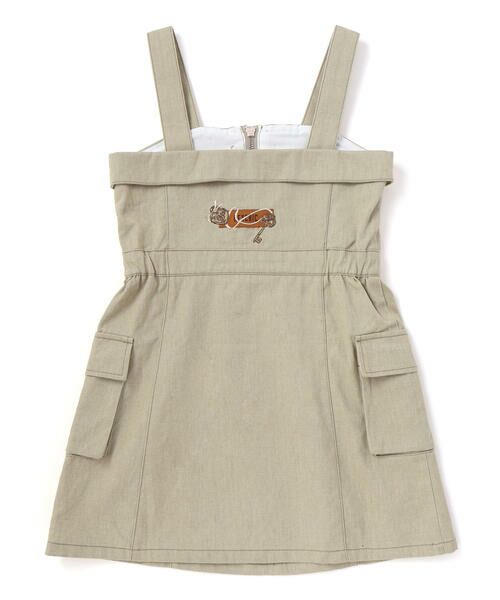 nexchic / ネクシック ドレス | ハート鍵刺しゅうピグメントツイルジャンスカ(110~150cm)（ベージュ）