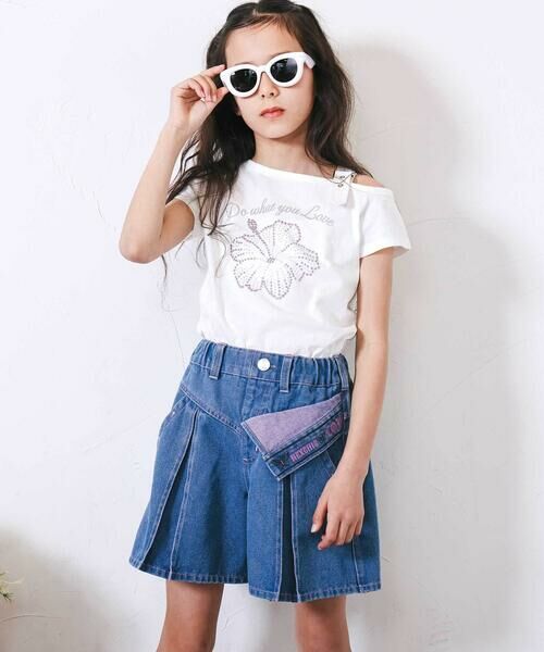 nexchic / ネクシック ショート・ハーフ・半端丈パンツ | レイヤードタックデニムショートパンツ(110~150cm) | 詳細2