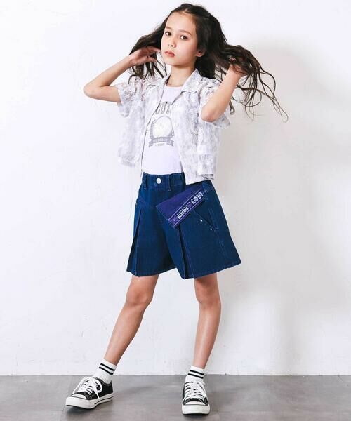 nexchic / ネクシック ショート・ハーフ・半端丈パンツ | レイヤードタックデニムショートパンツ(110~150cm) | 詳細7