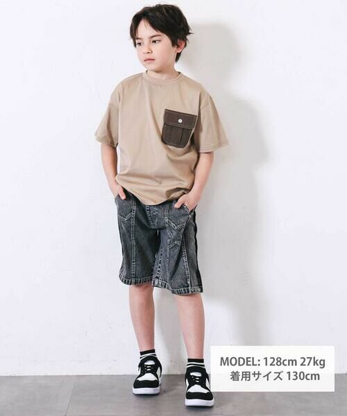 nexchic / ネクシック デニムパンツ | バックロゴ5分丈デニムパンツ(110~150cm) | 詳細1