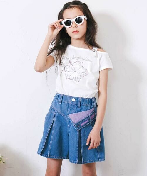 nexchic / ネクシック Tシャツ | ベルトアクセント・ワンショルダー天竺Tシャツ(110~150cm) | 詳細2