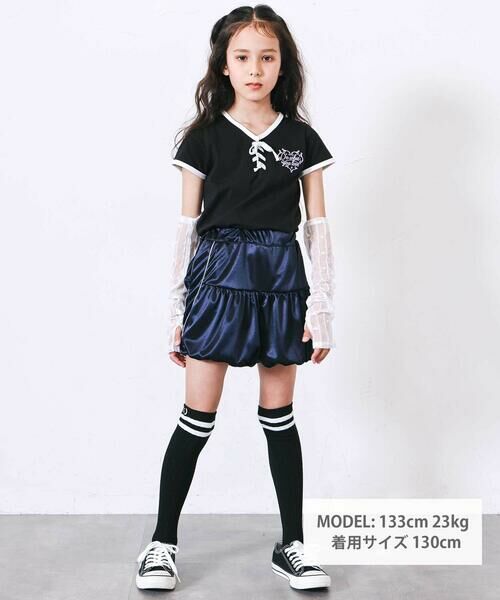 nexchic / ネクシック Tシャツ | レースアップTシャツ＆レースアームカバーセット(110~150cm) | 詳細1