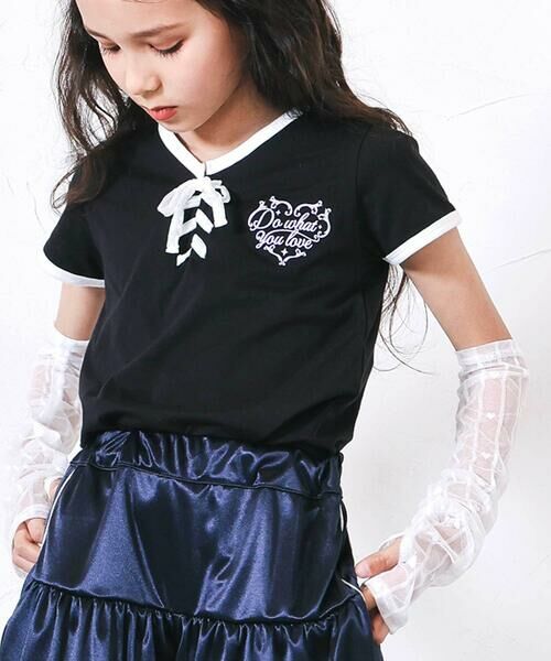 nexchic / ネクシック Tシャツ | レースアップTシャツ＆レースアームカバーセット(110~150cm) | 詳細2