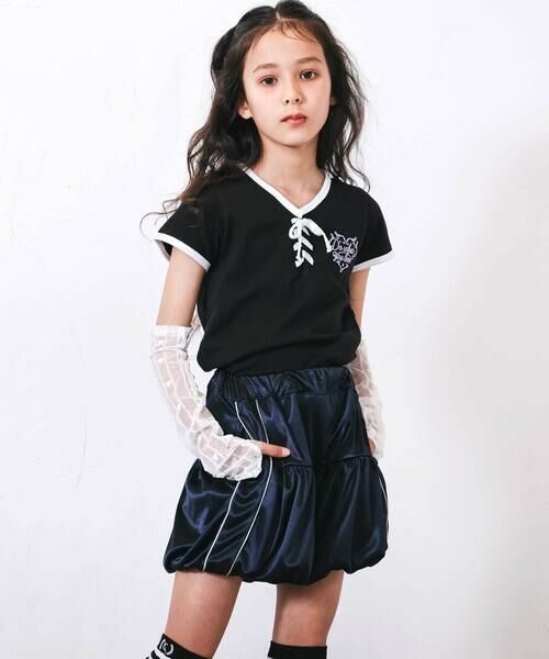 nexchic / ネクシック Tシャツ | レースアップTシャツ＆レースアームカバーセット(110~150cm) | 詳細3