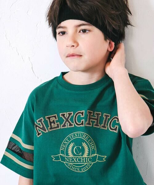 nexchic / ネクシック Tシャツ | メッシュスリーブ・カレッジロゴTシャツ(110~150cm) | 詳細11