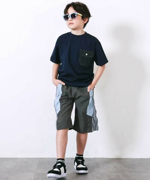 nexchic / ネクシック Tシャツ | デニムポケット・ピグメントカレッジTシャツ(110~150cm) | 詳細1