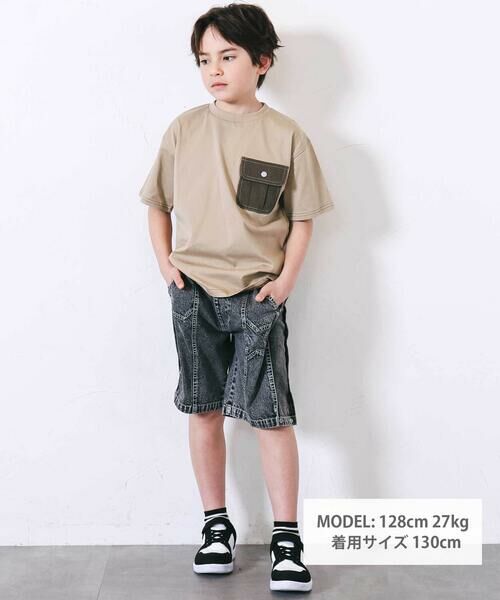 nexchic / ネクシック Tシャツ | デニムポケット・ピグメントカレッジTシャツ(110~150cm) | 詳細11