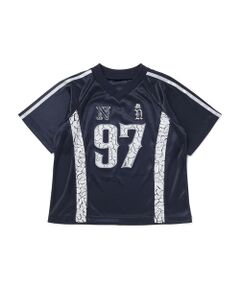 nexchic / ネクシック Tシャツ | レースロゴパッチサテンユニフォーム半袖Tシャツ(110~150cm)