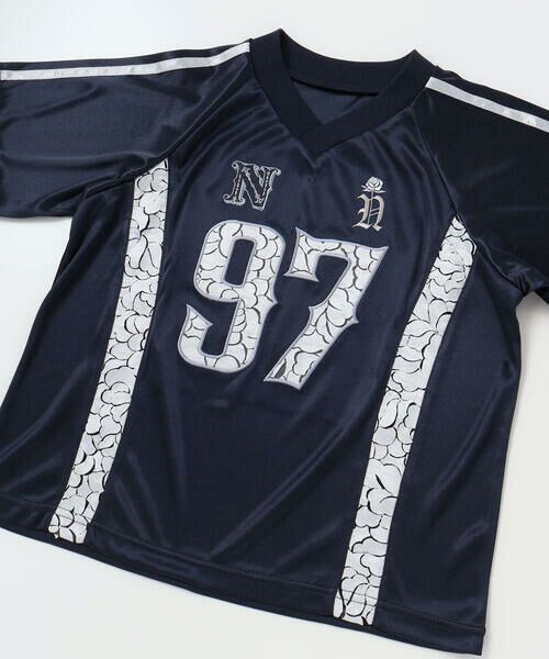 nexchic / ネクシック Tシャツ | レースロゴパッチサテンユニフォーム半袖Tシャツ(110~150cm) | 詳細3