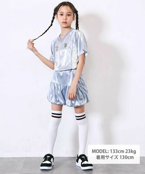 nexchic / ネクシック Tシャツ | レースロゴパッチサテンユニフォーム半袖Tシャツ(110~150cm) | 詳細10