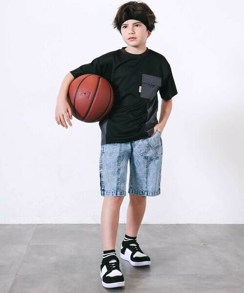 nexchic / ネクシック Tシャツ | タフタ切り替えメッシュ半袖Tシャツ(110~150cm) | 詳細10