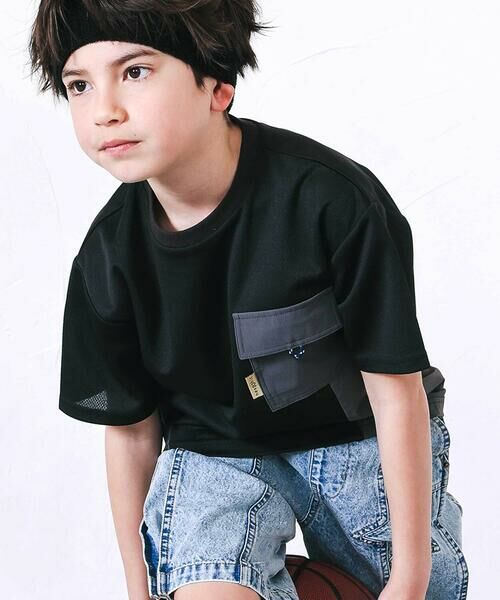 nexchic / ネクシック Tシャツ | タフタ切り替えメッシュ半袖Tシャツ(110~150cm) | 詳細11