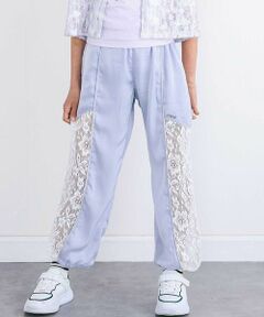 nexchic / ネクシック ショート・ハーフ・半端丈パンツ | サイド切り替えレースラインサテンパンツ(110~150cm)