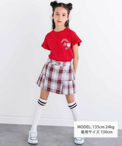 nexchic / ネクシック ショート・ハーフ・半端丈パンツ | サイド切り替えプリーツチェックスカパン(110~150cm) | 詳細1