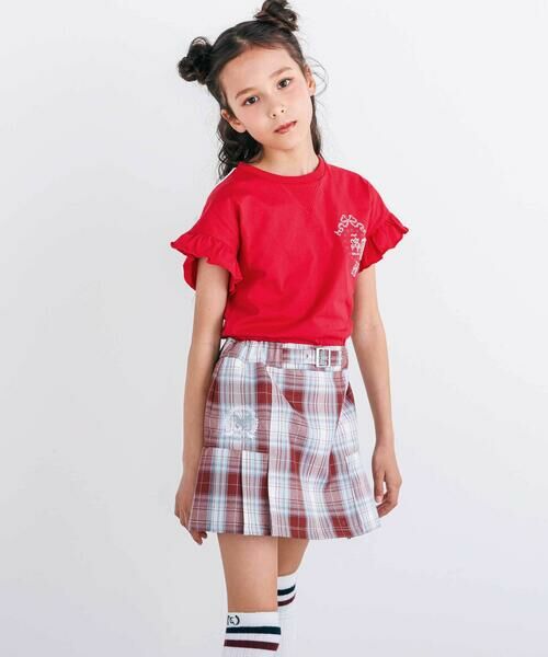 nexchic / ネクシック ショート・ハーフ・半端丈パンツ | サイド切り替えプリーツチェックスカパン(110~150cm) | 詳細2