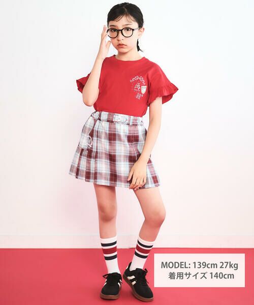 nexchic / ネクシック ショート・ハーフ・半端丈パンツ | サイド切り替えプリーツチェックスカパン(110~150cm) | 詳細3