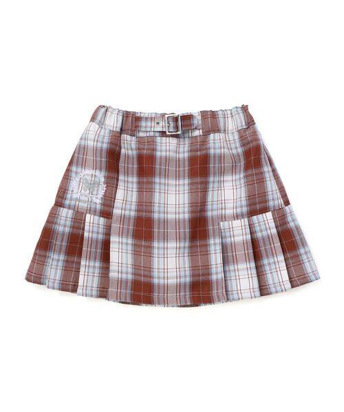 nexchic / ネクシック ショート・ハーフ・半端丈パンツ | サイド切り替えプリーツチェックスカパン(110~150cm) | 詳細3