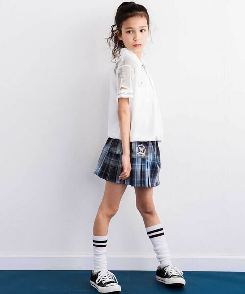 nexchic / ネクシック ショート・ハーフ・半端丈パンツ | サイド切り替えプリーツチェックスカパン(110~150cm) | 詳細13