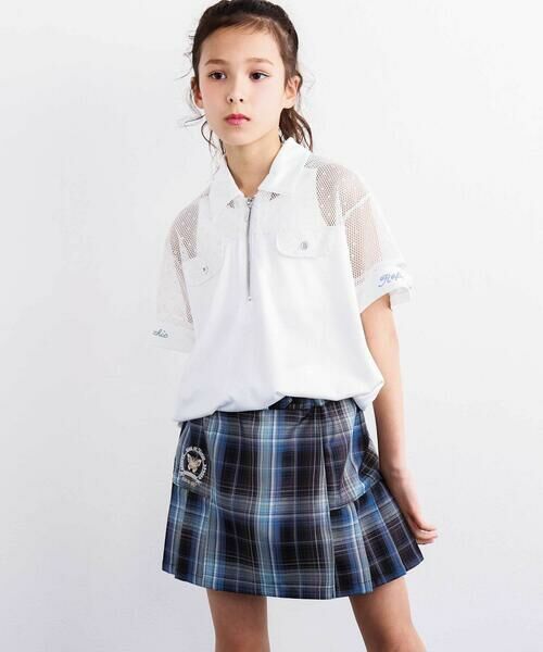 nexchic / ネクシック ショート・ハーフ・半端丈パンツ | サイド切り替えプリーツチェックスカパン(110~150cm) | 詳細14