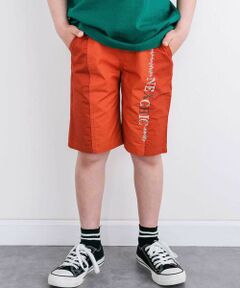 nexchic / ネクシック ショート・ハーフ・半端丈パンツ | フロント切り替えロゴ刺しゅうツイルハーフパンツ(110~150cm)