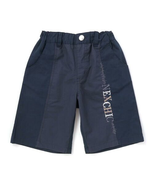 nexchic / ネクシック ショート・ハーフ・半端丈パンツ | フロント切り替えロゴ刺しゅうツイルハーフパンツ(110~150cm) | 詳細3