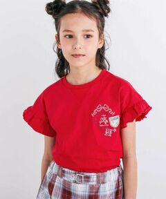 nexchic / ネクシック Tシャツ | 後ろ切り替えセーラー風パッチ刺しゅうTシャツ(110~150cm)