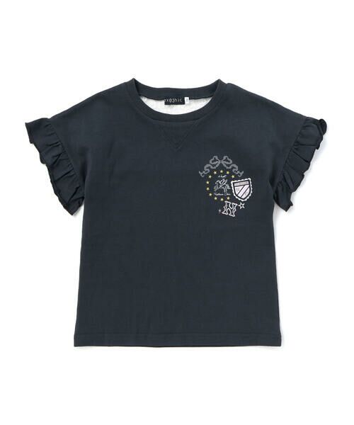 nexchic / ネクシック Tシャツ | 後ろ切り替えセーラー風パッチ刺しゅうTシャツ(110~150cm) | 詳細8