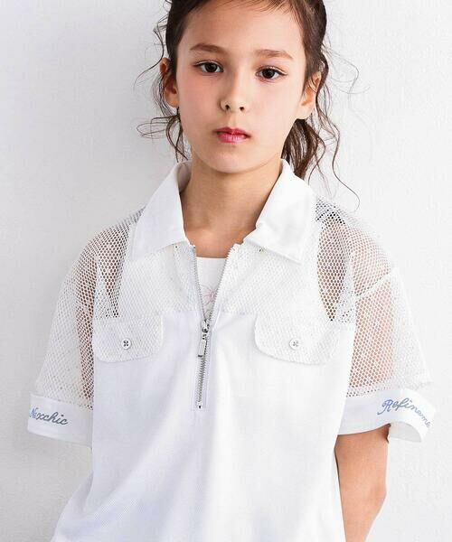 nexchic / ネクシック Tシャツ | 切り替えメッシュハーフジップTシャツ(110~150cm) | 詳細3