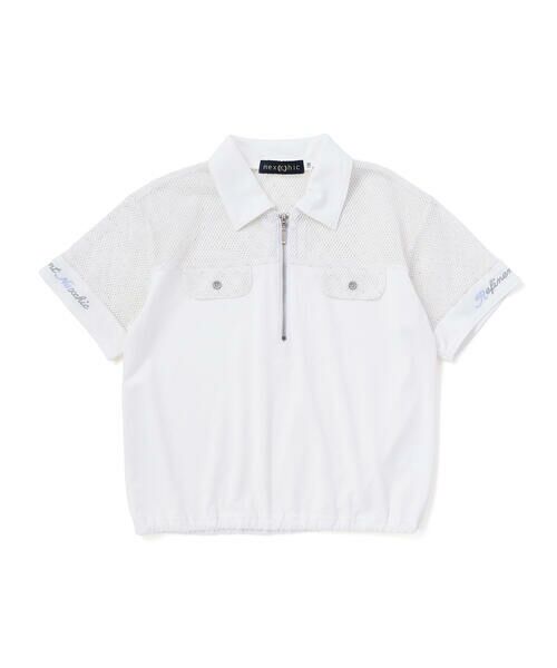 nexchic / ネクシック Tシャツ | 切り替えメッシュハーフジップTシャツ(110~150cm) | 詳細4