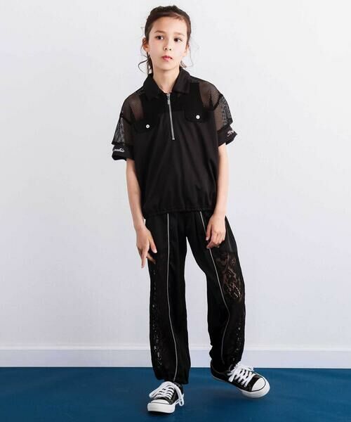 nexchic / ネクシック Tシャツ | 切り替えメッシュハーフジップTシャツ(110~150cm) | 詳細9