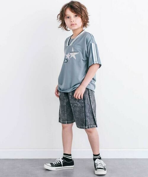 nexchic / ネクシック Tシャツ | 太ラインポイントメッシュTシャツ(110~150cm) | 詳細12