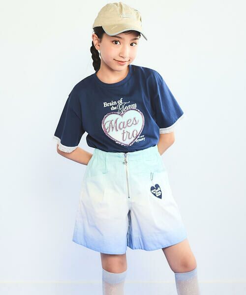nexchic / ネクシック ショート・ハーフ・半端丈パンツ | グラデーションツイルワイドショートパンツ(110~150cm) | 詳細12