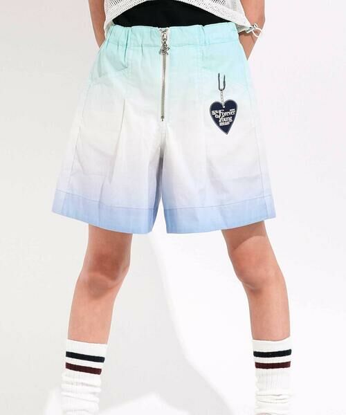 nexchic / ネクシック ショート・ハーフ・半端丈パンツ | グラデーションツイルワイドショートパンツ(110~150cm)（グリーン系）