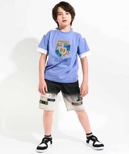 nexchic / ネクシック ショート・ハーフ・半端丈パンツ | グラデーションデニムワイドショートパンツ(110~150cm) | 詳細1