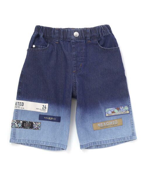 nexchic / ネクシック ショート・ハーフ・半端丈パンツ | グラデーションデニムワイドショートパンツ(110~150cm) | 詳細10