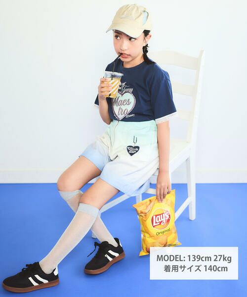 nexchic / ネクシック Tシャツ | 【接触冷感】袖レースハートパッチ天竺Tシャツ(110~150cm) | 詳細1