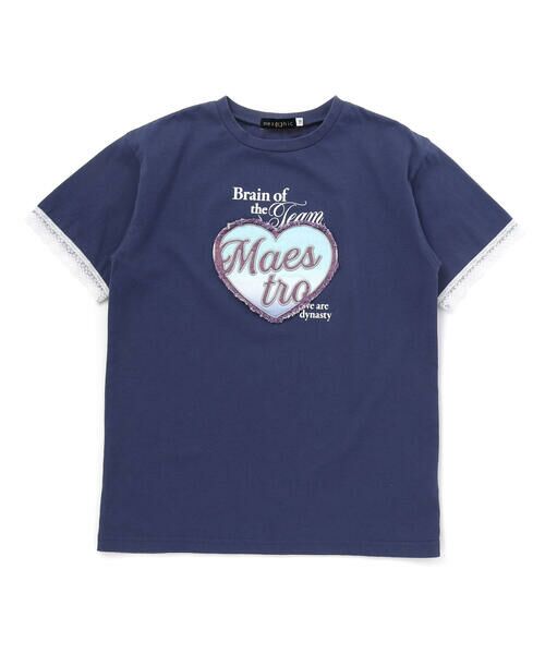 nexchic / ネクシック Tシャツ | 【接触冷感】袖レースハートパッチ天竺Tシャツ(110~150cm) | 詳細7
