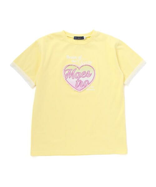 nexchic / ネクシック Tシャツ | 【接触冷感】袖レースハートパッチ天竺Tシャツ(110~150cm) | 詳細18