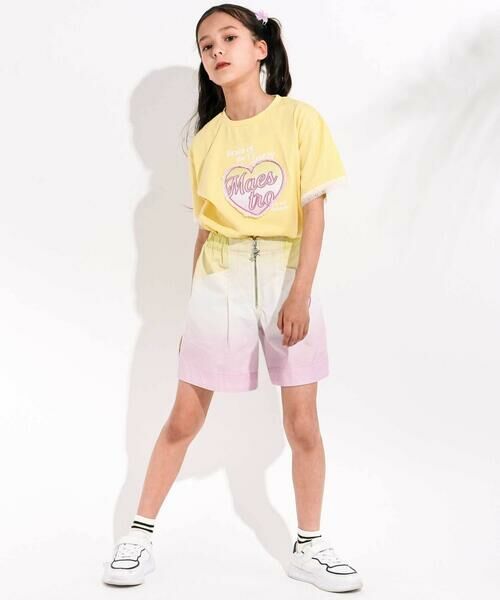 nexchic / ネクシック Tシャツ | 【接触冷感】袖レースハートパッチ天竺Tシャツ(110~150cm) | 詳細15